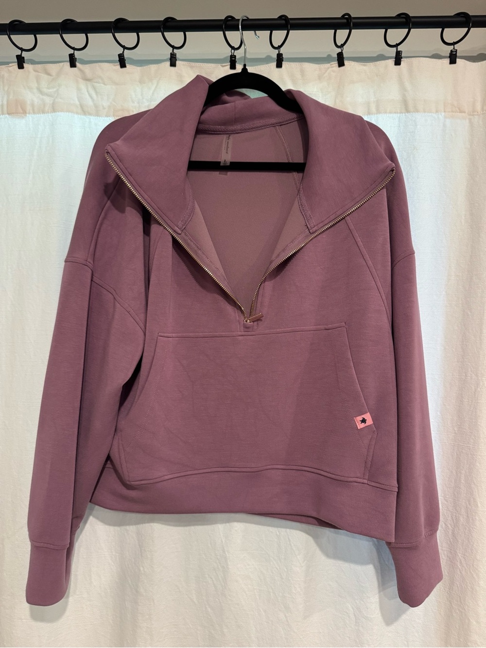 Simply Southern Mauve Half-Zip Cowl Pullover